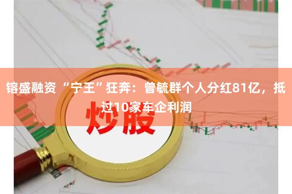 镕盛融资 “宁王”狂奔：曾毓群个人分红81亿，抵过10家车企利润